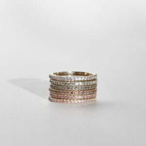 Silver Aura Birthstone Stacking Ring
