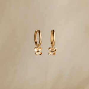 Midnight Blossom Charm Hoops