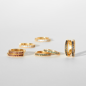 Aura Birthstone Huggie Hoops